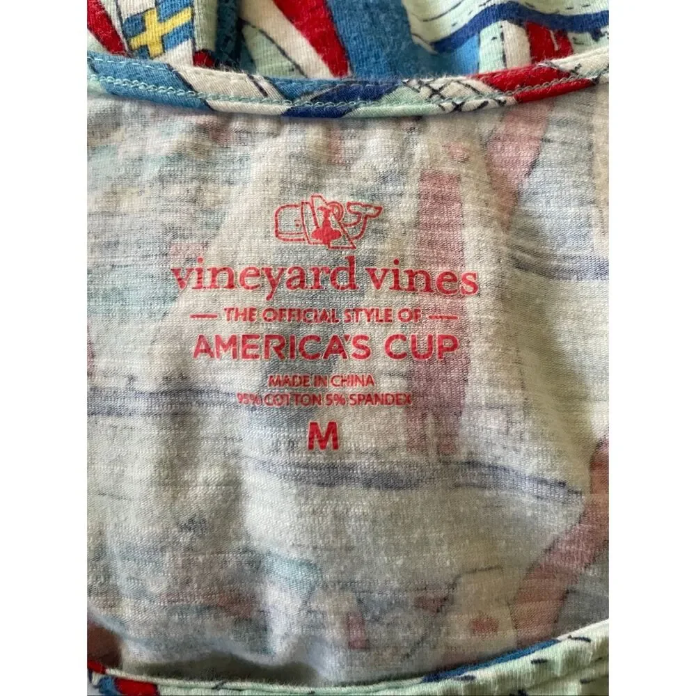 Vineyard Vines Medium Americas Cup Scoop Neck Short Romper